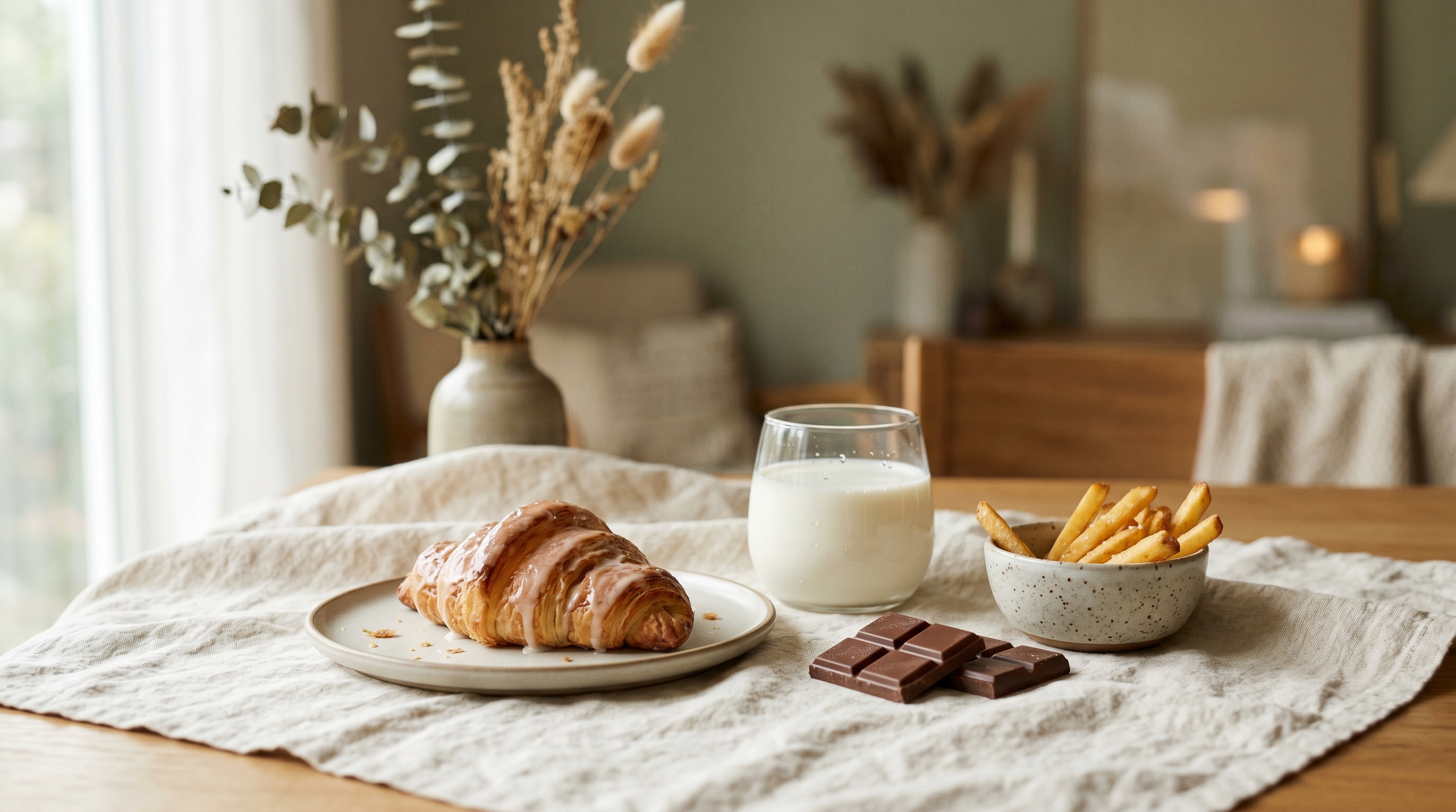 Common breakout-trigger foods on cream linen